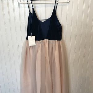 Lauren Conrad tulle dress with velvet blue top